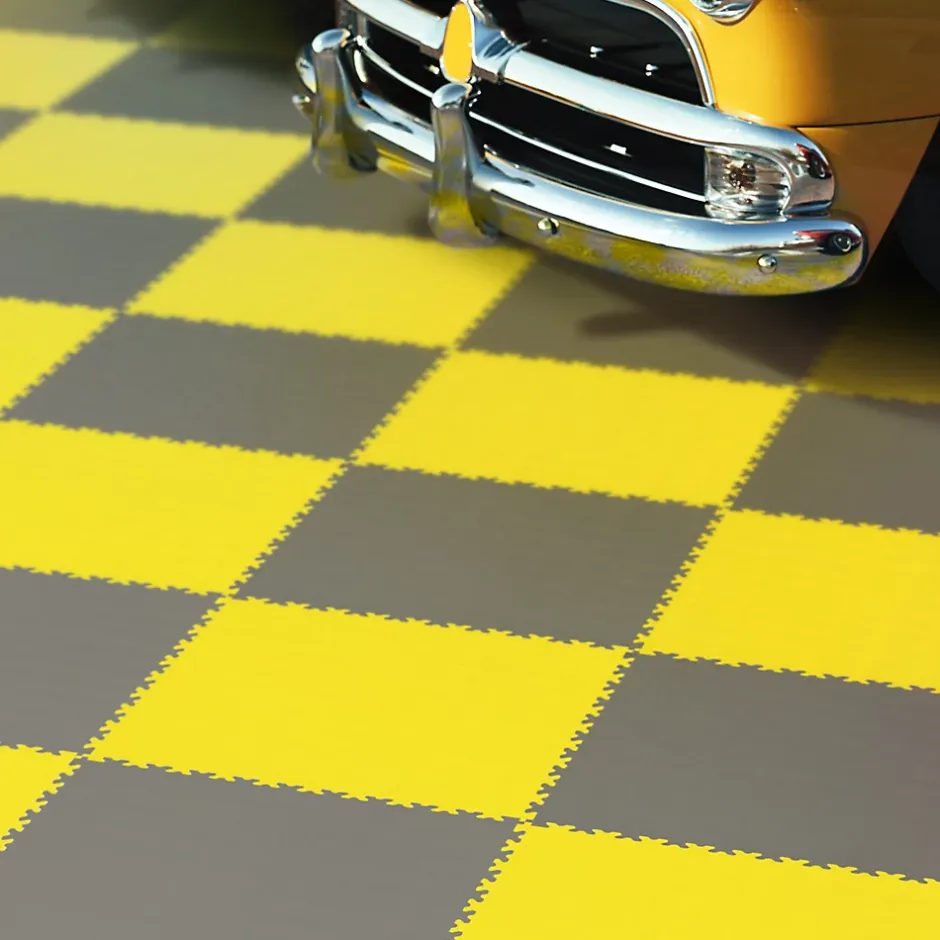 Fortelock Dalle PVC garage Industy jaune L.51 x l.51 cm