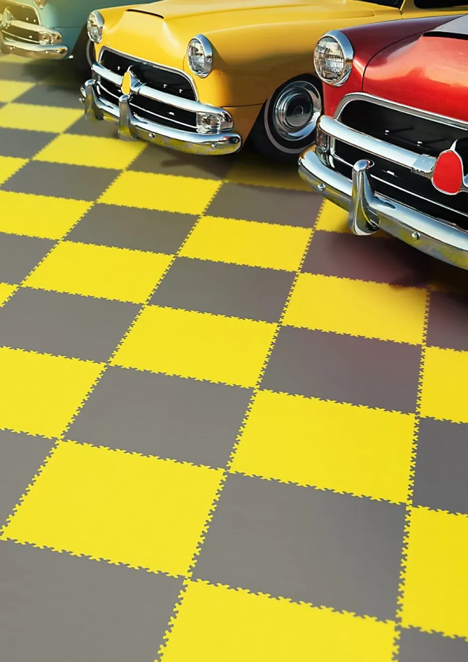 Fortelock Dalle PVC garage Industy jaune L.51 x l.51 cm