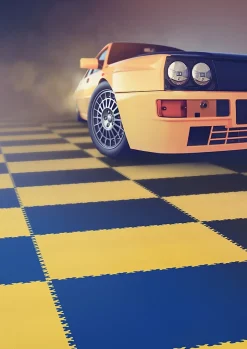 Fortelock Dalle PVC garage Industy bleu L.51 x l.51 cm