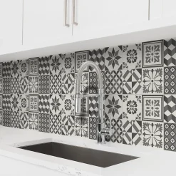 GoodHome Dalle PVC Ozark carreaux de ciment L. 60cm x l. 30cm