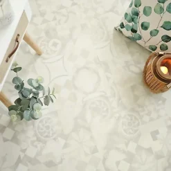 Dalle sol PVC Clipsable Mix and Match - Click 5G - Carreaux de ciment beige clair - Paquet de 1,49 m²-Décoweb Discount