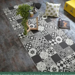 Décoweb Dalle sol PVC Clipsable Mix and Match - Click 5G - Acier vintage - Paquet de 1,49 m²