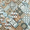 Décoweb Dalle sol PVC Clipsable Mix and Match - Click 5G - Carreaux de ciment patchwork terracotta - Paquet de 1,49 m²
