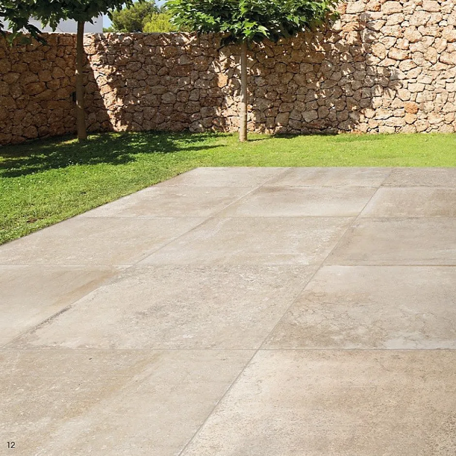 DALLE SUR PLOTS BLOIS BEIGE 90x90x2 cm rectifié antidérapante-Concept Mosaïque Clearance