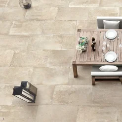 DALLE SUR PLOTS BLOIS BEIGE 90x90x2 cm rectifié antidérapante-Concept Mosaïque Clearance