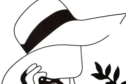 Déco murale en métal noir pour femme avec chapeau 60x1x80 cm-Mauro Ferretti Clearance