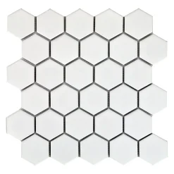 Carrelage mosaïque HEXAGONE Blanc 27x28 cm-Decora Mosaicos Discount