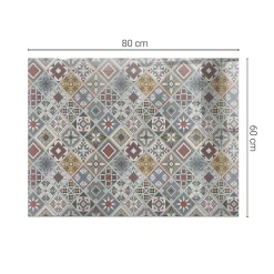 Dessus de table en verre trempé 80x60 cm Motif mosaïque avec ornements-Wallfluent Outlet