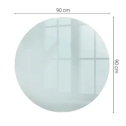 Wallfluent Dessus de table en verre trempé fi90 cm Transparent