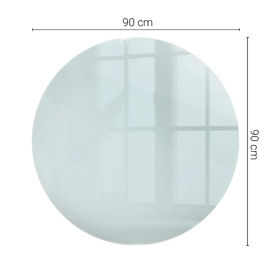 Wallfluent Dessus de table en verre trempé fi90 cm Transparent