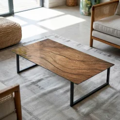 Dessus de table en verre trempé 140x70 cm Motif bois-Wallfluent Best