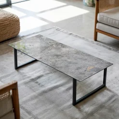 Dessus de table en verre trempé 125x50 cm Motif naturel de marbre-Wallfluent Discount