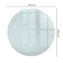 Dessus de table en verre trempé fi100 cm Transparent-Wallfluent