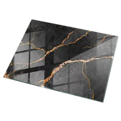 Dessus de table en verre trempé 120x80 cm Motif marbré avec veines-Wallfluent