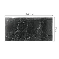 Wallfluent Dessus de table en verre trempé 140x70 cm Motif de marbre veiné