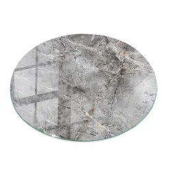 Wallfluent Dessus de table en verre trempé fi50 cm Motif naturel de marbre