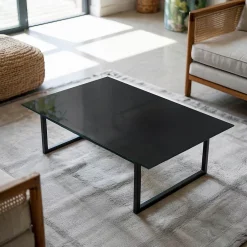 Dessus de table en verre trempé 100x70 cm Couleur noire lisse-Wallfluent Clearance