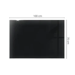 Dessus de table en verre trempé 100x70 cm Couleur noire lisse-Wallfluent Clearance