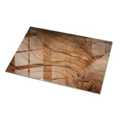 Wallfluent Dessus de table en verre trempé 100x70 cm Motif bois