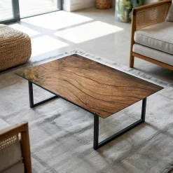 Wallfluent Dessus de table en verre trempé 100x70 cm Motif bois