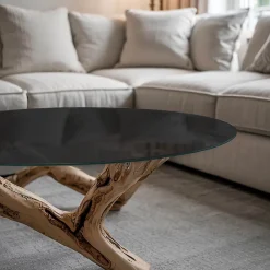 Dessus de table en verre trempé fi100 cm Couleur noire lisse-Wallfluent Outlet