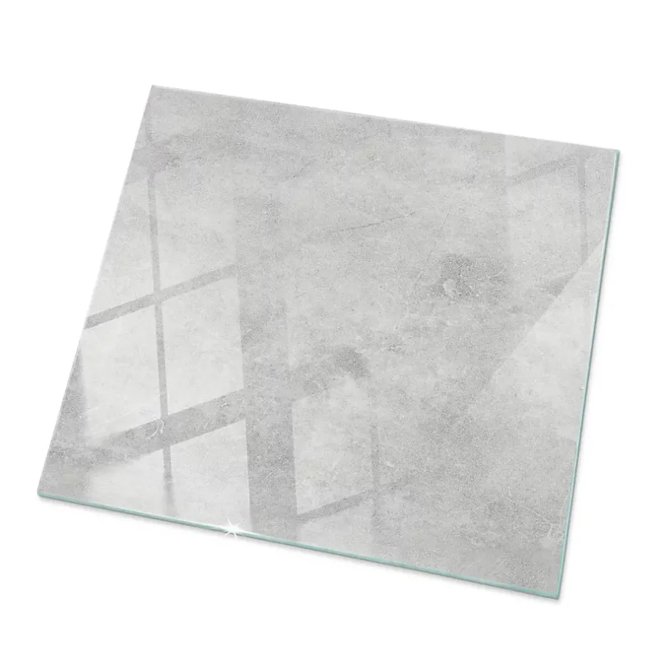 Wallfluent Dessus de table en verre trempé 50x50 cm Texture de béton avec fissures