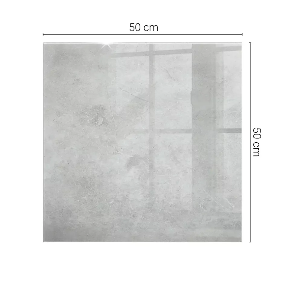 Wallfluent Dessus de table en verre trempé 50x50 cm Texture de béton avec fissures