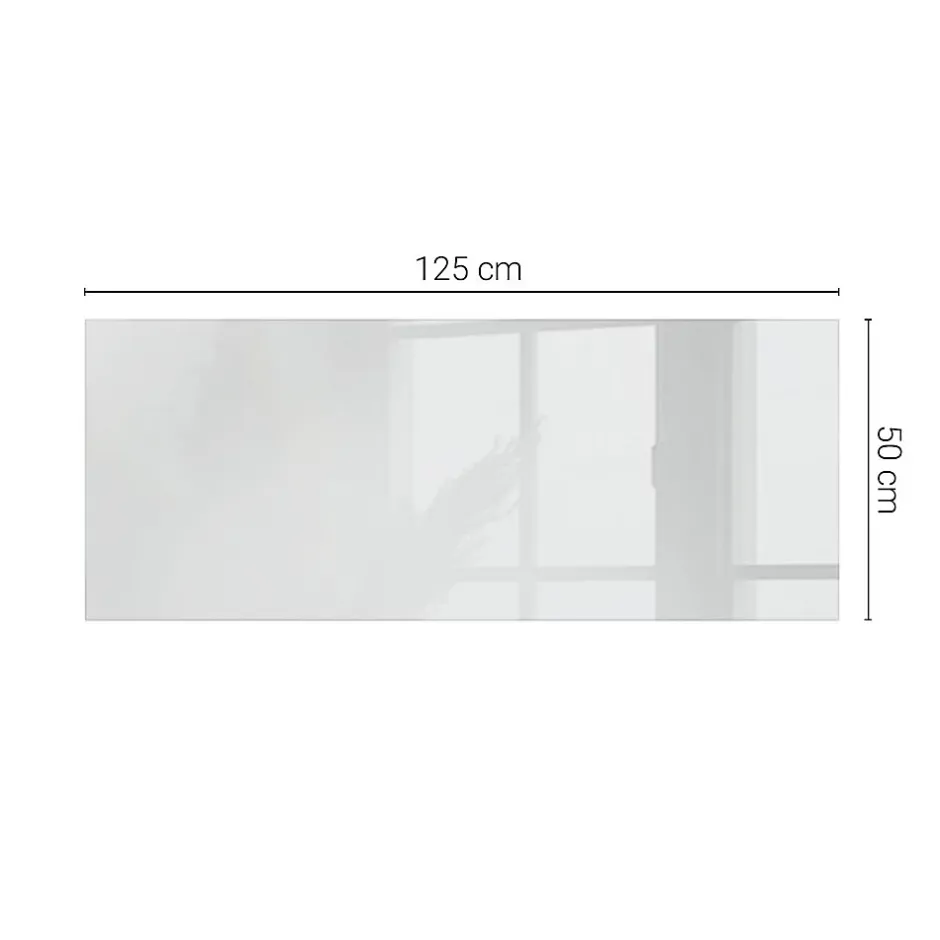 Dessus de table en verre trempé 125x50 cm Couleur blanche lisse-Wallfluent Hot