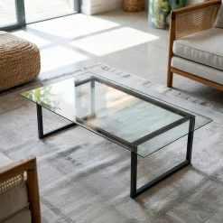 Dessus de table en verre trempé 100x50 cm Transparent-Wallfluent