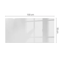 Dessus de table en verre trempé 100x50 cm Couleur blanche lisse-Wallfluent New