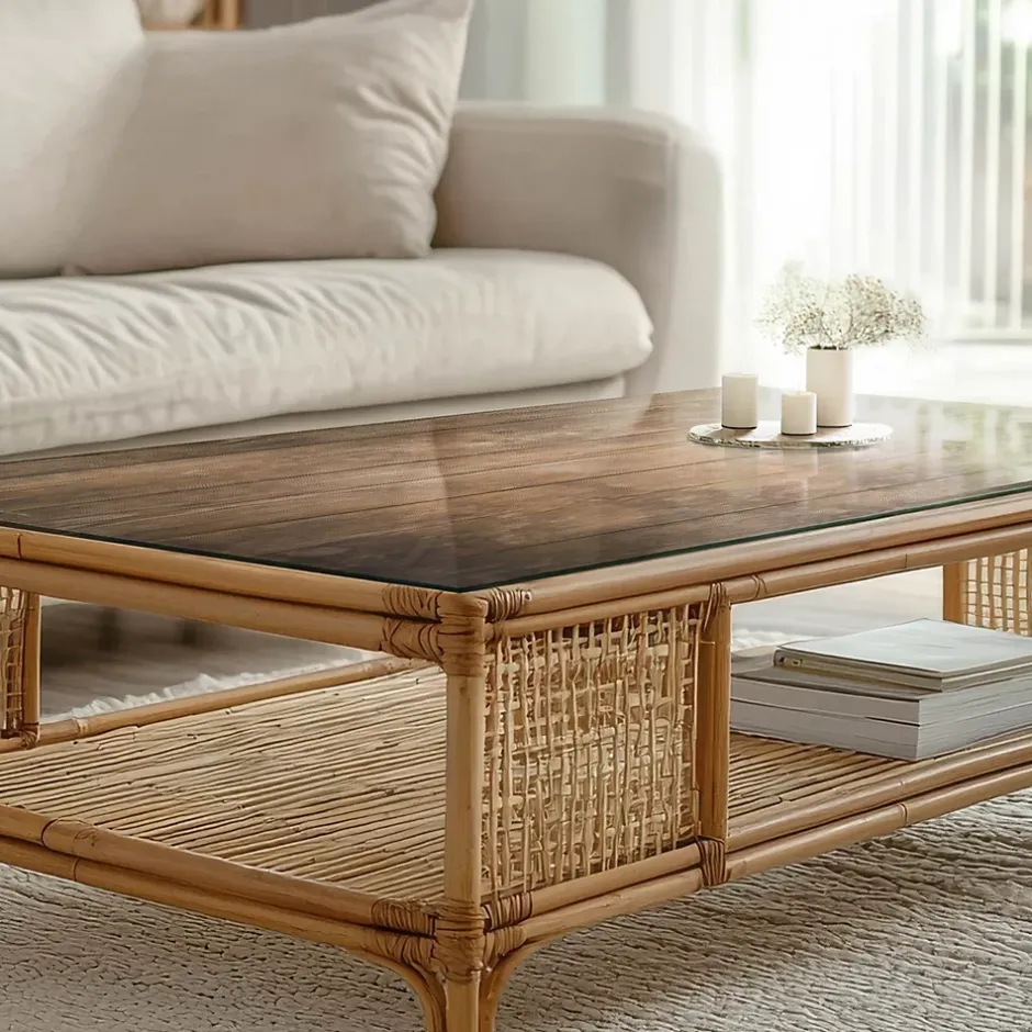 Wallfluent Dessus de table en verre trempé 100x70 cm Structure de planches en bois