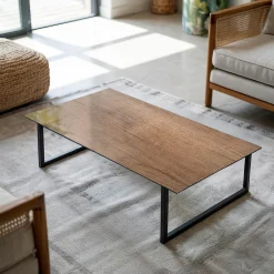 Dessus de table en verre trempé 140x70 cm Motif naturel du bois-Wallfluent New