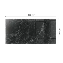 Wallfluent Dessus de table en verre trempé 120x60 cm Motif de marbre veiné