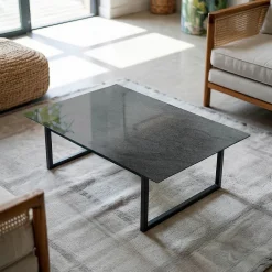 Dessus de table en verre trempé 80x60 cm Texture de pierre naturelle-Wallfluent Sale