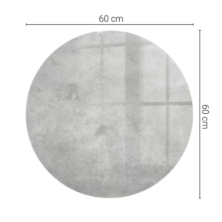 Dessus de table en verre trempé fi60 cm Texture de béton avec fissures-Wallfluent Sale