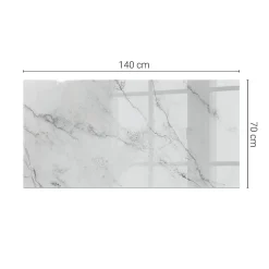 Wallfluent Dessus de table en verre trempé 140x70 cm Motif de surface en marbre