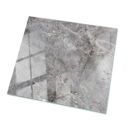 Wallfluent Dessus de table en verre trempé 50x50 cm Motif naturel de marbre