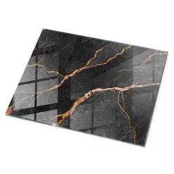 Dessus de table en verre trempé 80x60 cm Motif marbré avec veines-Wallfluent New