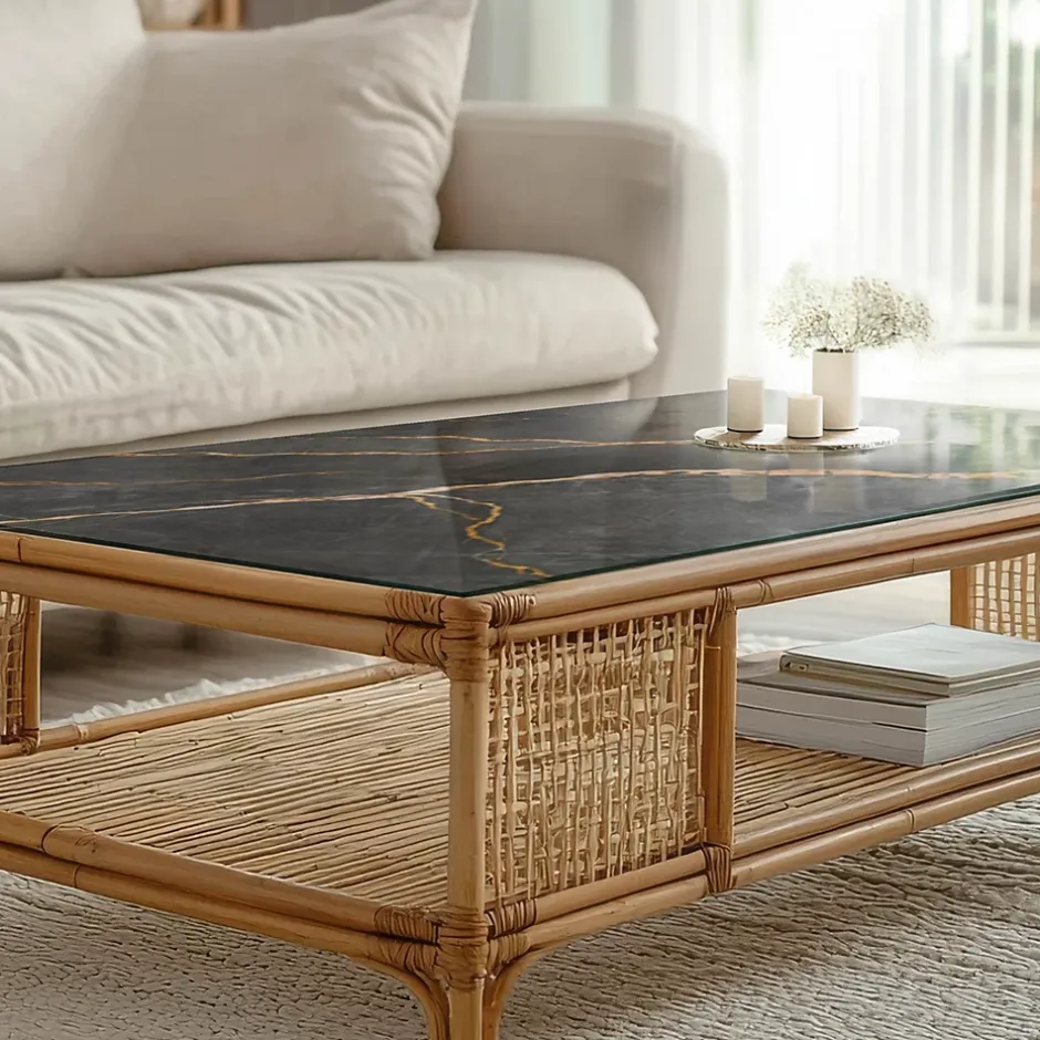 Dessus de table en verre trempé 80x60 cm Motif marbré avec veines-Wallfluent New