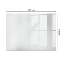 Dessus de table en verre trempé 80x60 cm Couleur blanche lisse-Wallfluent Hot