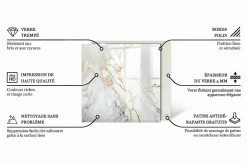 Wallfluent Dessus de table en verre trempé 60x60 cm Couleur noire lisse