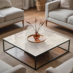 Dessus de table en verre trempé 60x60 cm Motif texturé de marbre-Wallfluent Sale