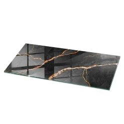 Dessus de table en verre trempé 125x50 cm Motif marbré avec veines-Wallfluent Hot