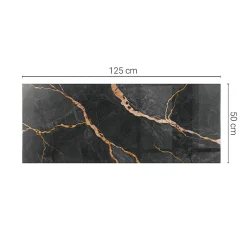 Dessus de table en verre trempé 125x50 cm Motif marbré avec veines-Wallfluent Hot