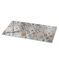 Wallfluent Dessus de table en verre trempé 125x50 cm Motif mosaïque avec ornements