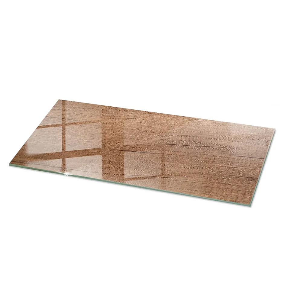Wallfluent Dessus de table en verre trempé 125x50 cm Motif naturel du bois