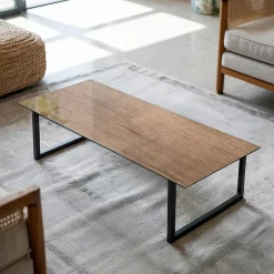 Wallfluent Dessus de table en verre trempé 125x50 cm Motif naturel du bois