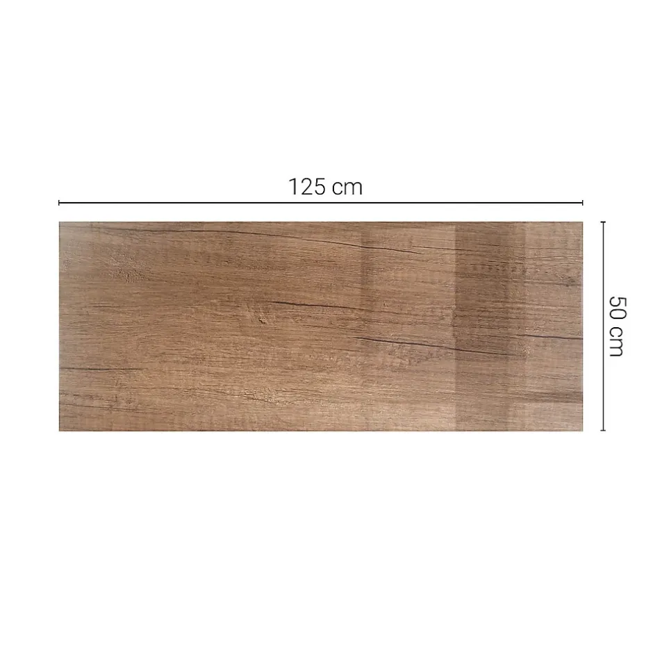 Wallfluent Dessus de table en verre trempé 125x50 cm Motif naturel du bois