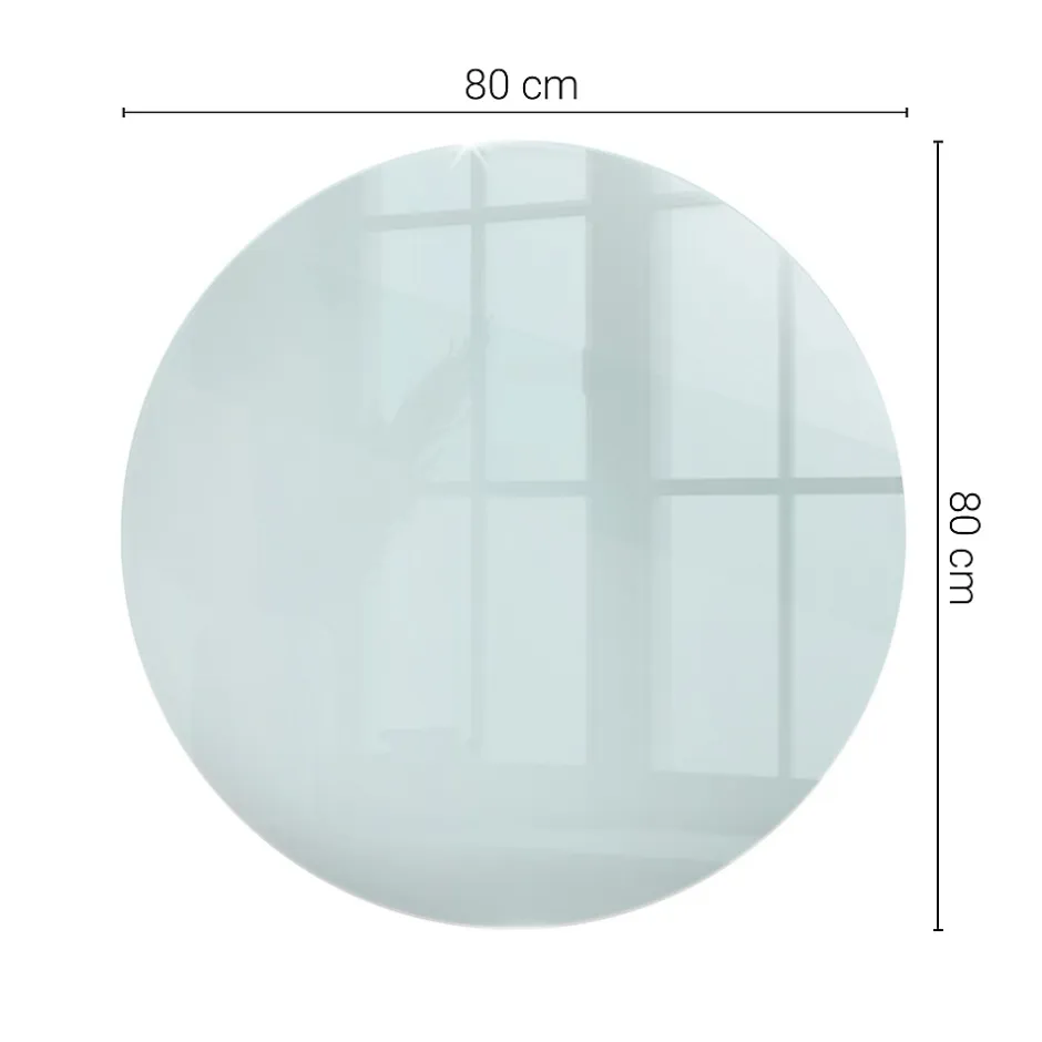 Dessus de table en verre trempé fi80 cm Transparent-Wallfluent Best
