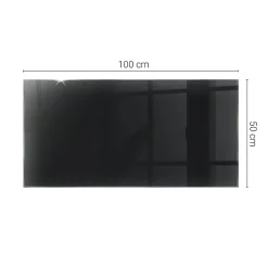 Dessus de table en verre trempé 100x50 cm Couleur noire lisse-Wallfluent Clearance